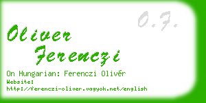 oliver ferenczi business card